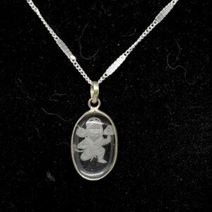 Warrior Etched Quartz Necklace